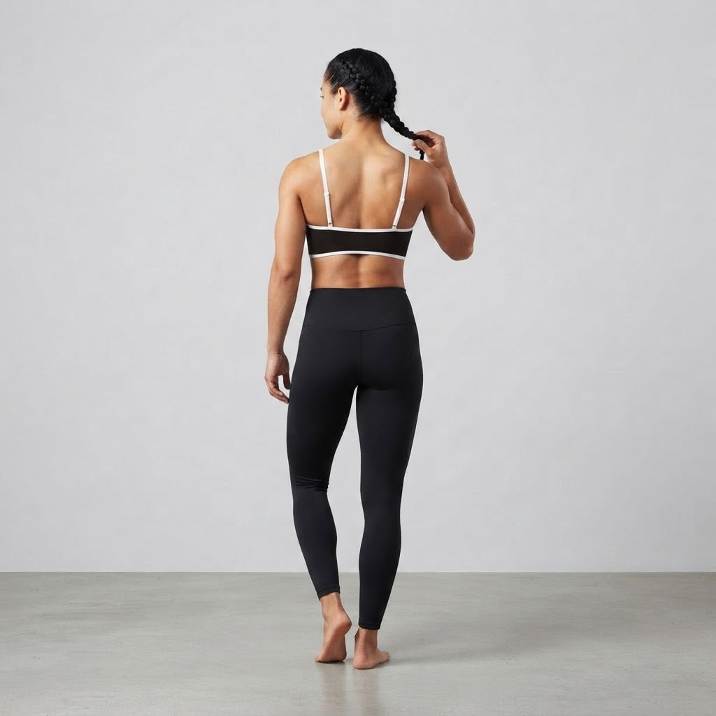 Lumax Women's Colour Block Ruched V-Neck Sports Bra