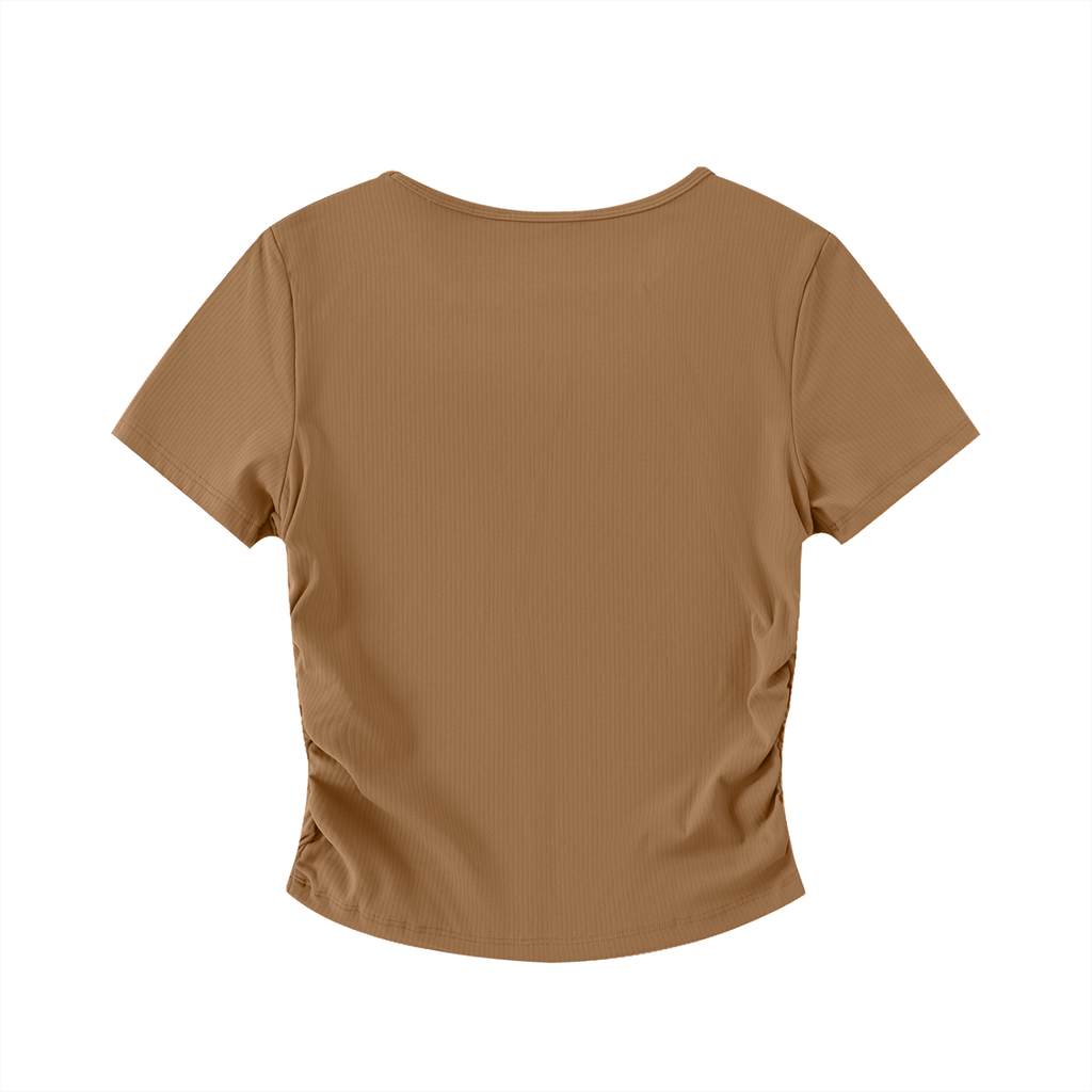 Lumax Ruched Bodycon Crop Top