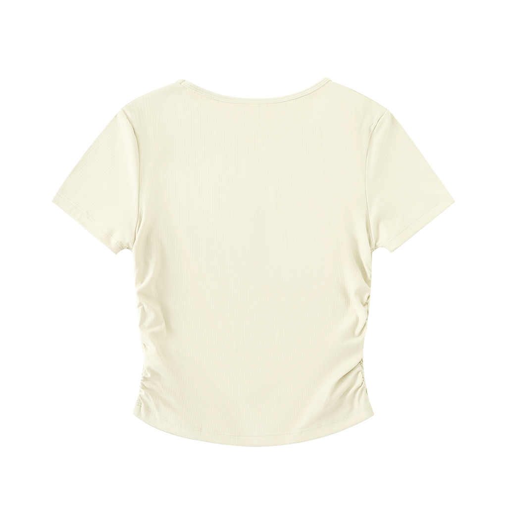 Lumax Ruched Bodycon Crop Top